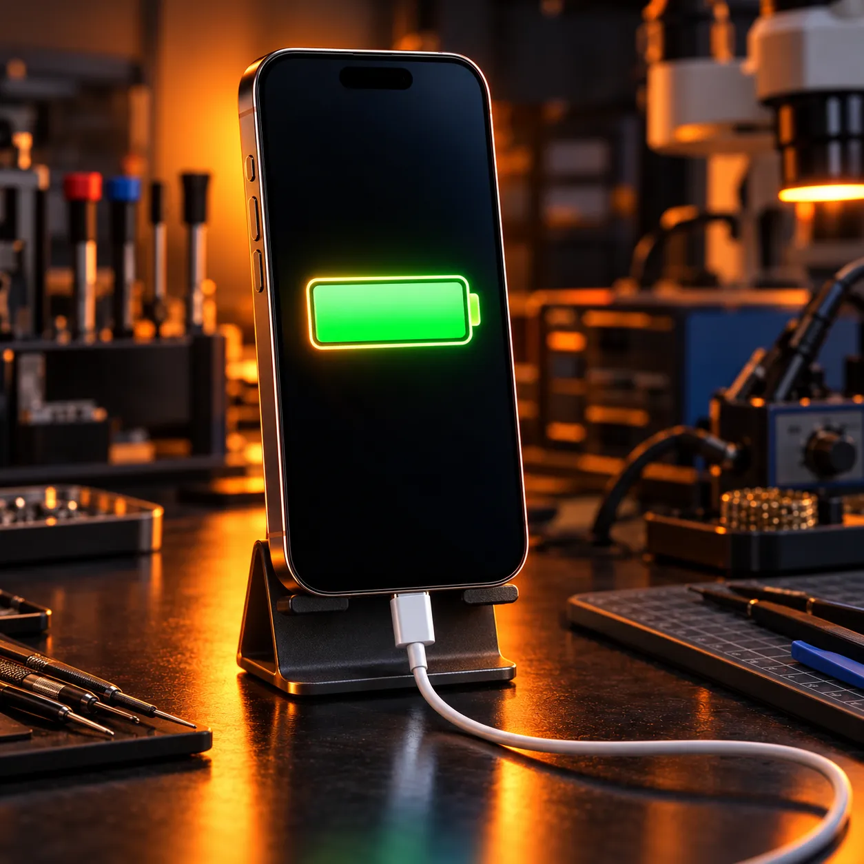 Celular carregando de novo com bateria nova