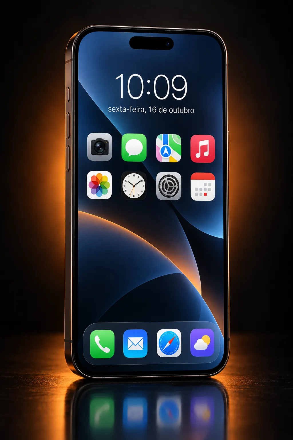 O mesmo celular com a tela nova, inteira e brilhando